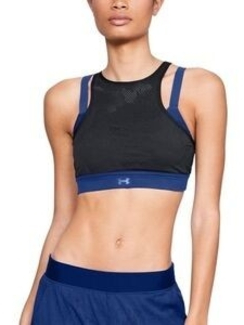 Under Armour Black and Navy High-Neck Performance Sports Bra